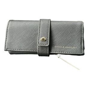 Estella Bartlett Black Leather and Suede Travel Jewelry Case Trifold